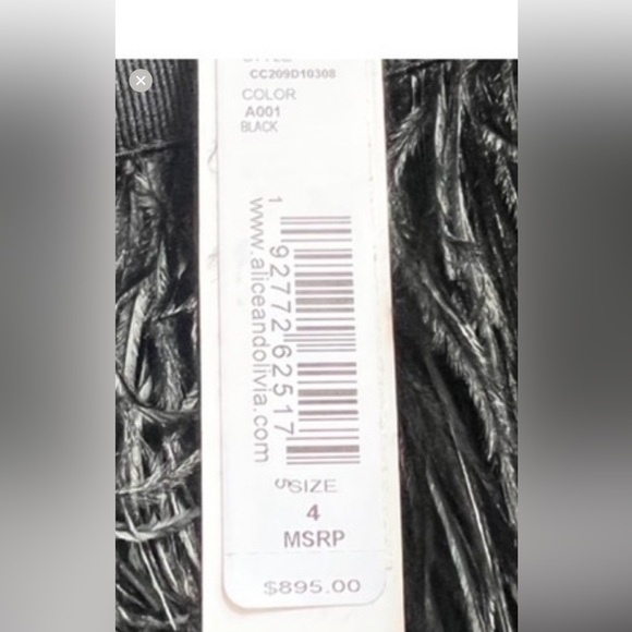 Alice + Olivia Cina ostrich feather Black Textured Mini Skirt - Picture 5 of 8